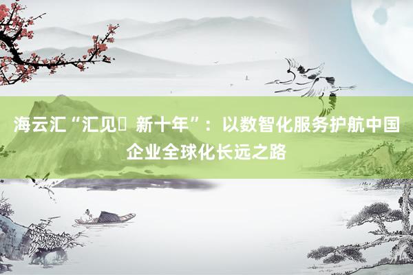 海云汇“汇见・新十年”：以数智化服务护航中国企业全球化长远之路