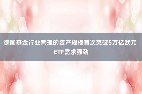 德国基金行业管理的资产规模首次突破5万亿欧元 ETF需求强劲