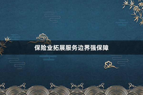 保险业拓展服务边界强保障