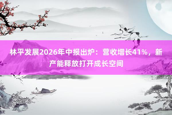 林平发展2026年中报出炉：营收增长41%，新产能释放打开成长空间