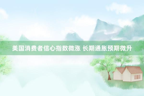 美国消费者信心指数微涨 长期通胀预期微升