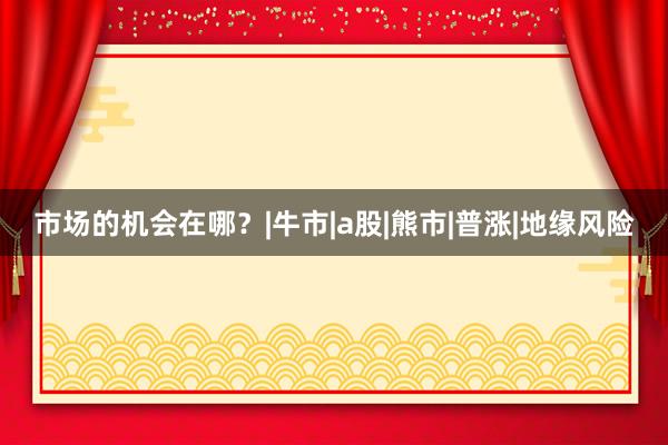 市场的机会在哪？|牛市|a股|熊市|普涨|地缘风险