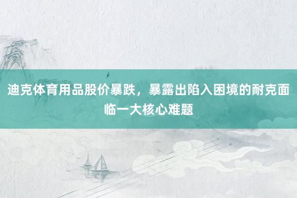 迪克体育用品股价暴跌，暴露出陷入困境的耐克面临一大核心难题
