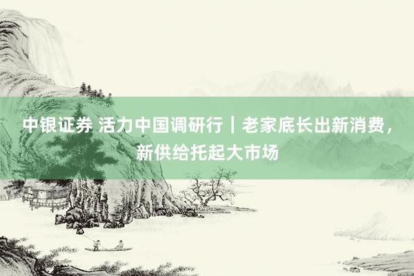 中银证券 活力中国调研行｜老家底长出新消费，新供给托起大市场