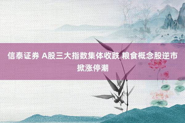 信泰证券 A股三大指数集体收跌 粮食概念股逆市掀涨停潮