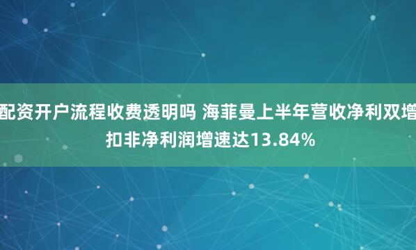 配资开户流程收费透明吗 海菲曼上半年营收净利双增 扣非净利润增速达13.84%
