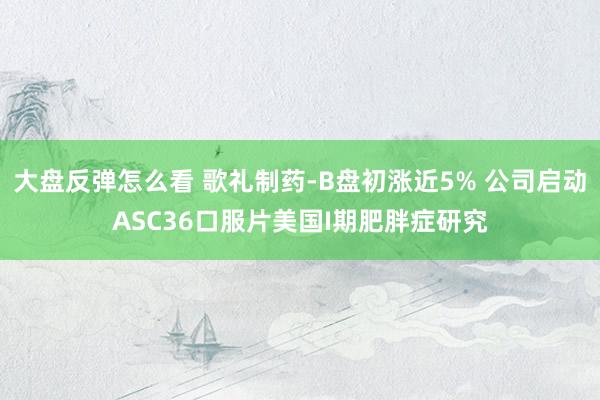 大盘反弹怎么看 歌礼制药-B盘初涨近5% 公司启动ASC36口服片美国I期肥胖症研究