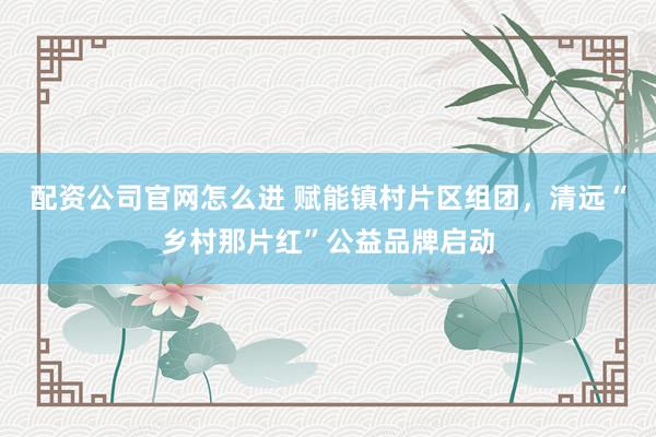 配资公司官网怎么进 赋能镇村片区组团，清远“乡村那片红”公益品牌启动