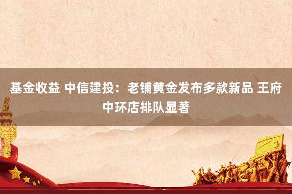 基金收益 中信建投：老铺黄金发布多款新品 王府中环店排队显著