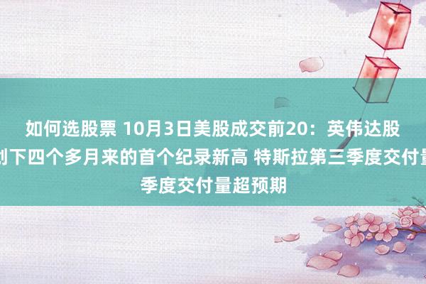 如何选股票 10月3日美股成交前20：英伟达股价周五创下四个多月来的首个纪录新高 特斯拉第三季度交付量超预期