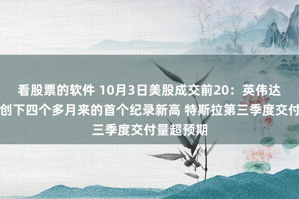 看股票的软件 10月3日美股成交前20：英伟达股价周五创下四个多月来的首个纪录新高 特斯拉第三季度交付量超预期