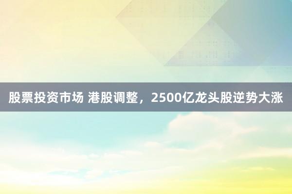 股票投资市场 港股调整，2500亿龙头股逆势大涨