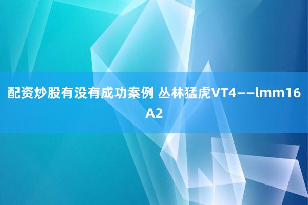 配资炒股有没有成功案例 丛林猛虎VT4——lmm16A2